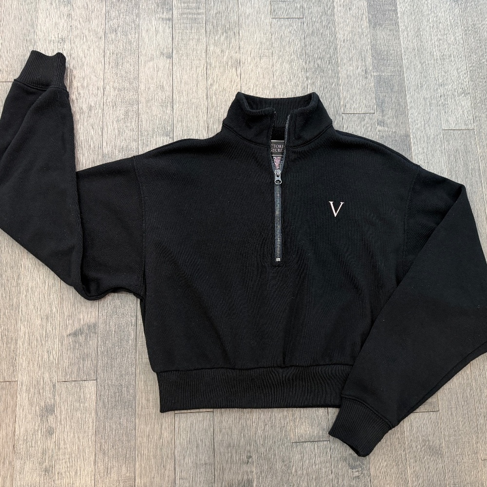 Runs Large EUC Victoria's Secret Crop Quarter Zip Sweatshirt